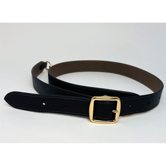 Coach CZ785 Reversible Replacement Adjustable Strap Black Gold Stone Leather NWT - Picture 1 of 12